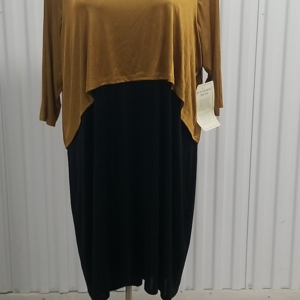 🎉HP🎉Roaman's Black and Gold Dress - Picture 4 of 6